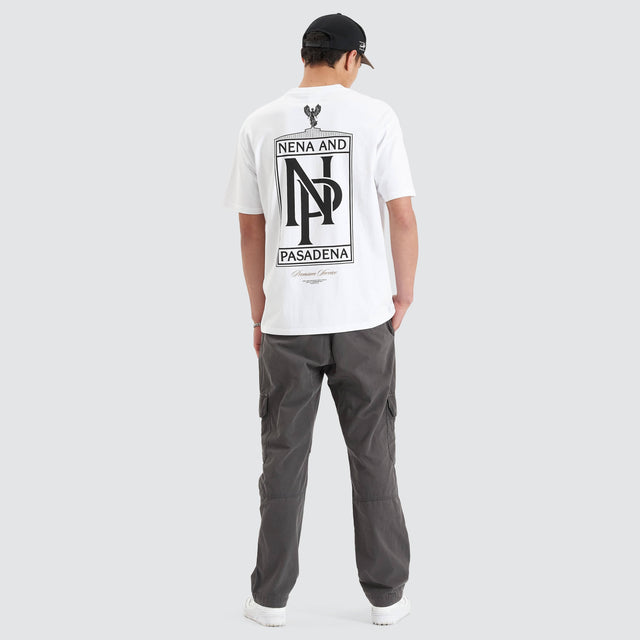 model wears Petronas Heavy Box Fit Tee Optical White T-Shirts White - image 5