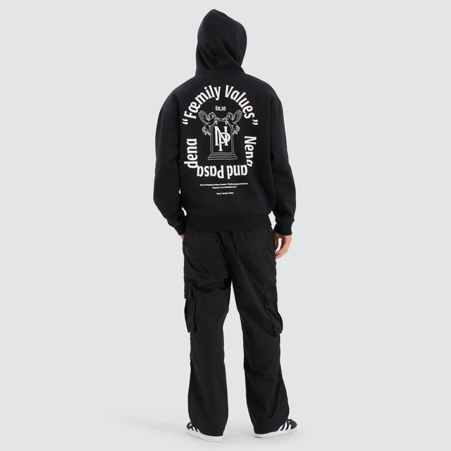 model wears Radian Box Fit Hoodie Jet Black Hoodies Black - image 5
