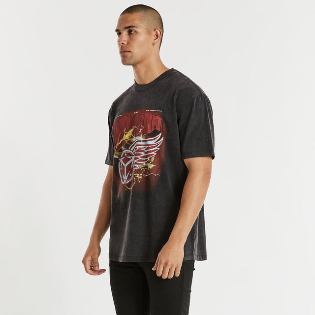 Nena and Pasadena Red Thunder Tee Mineral Black