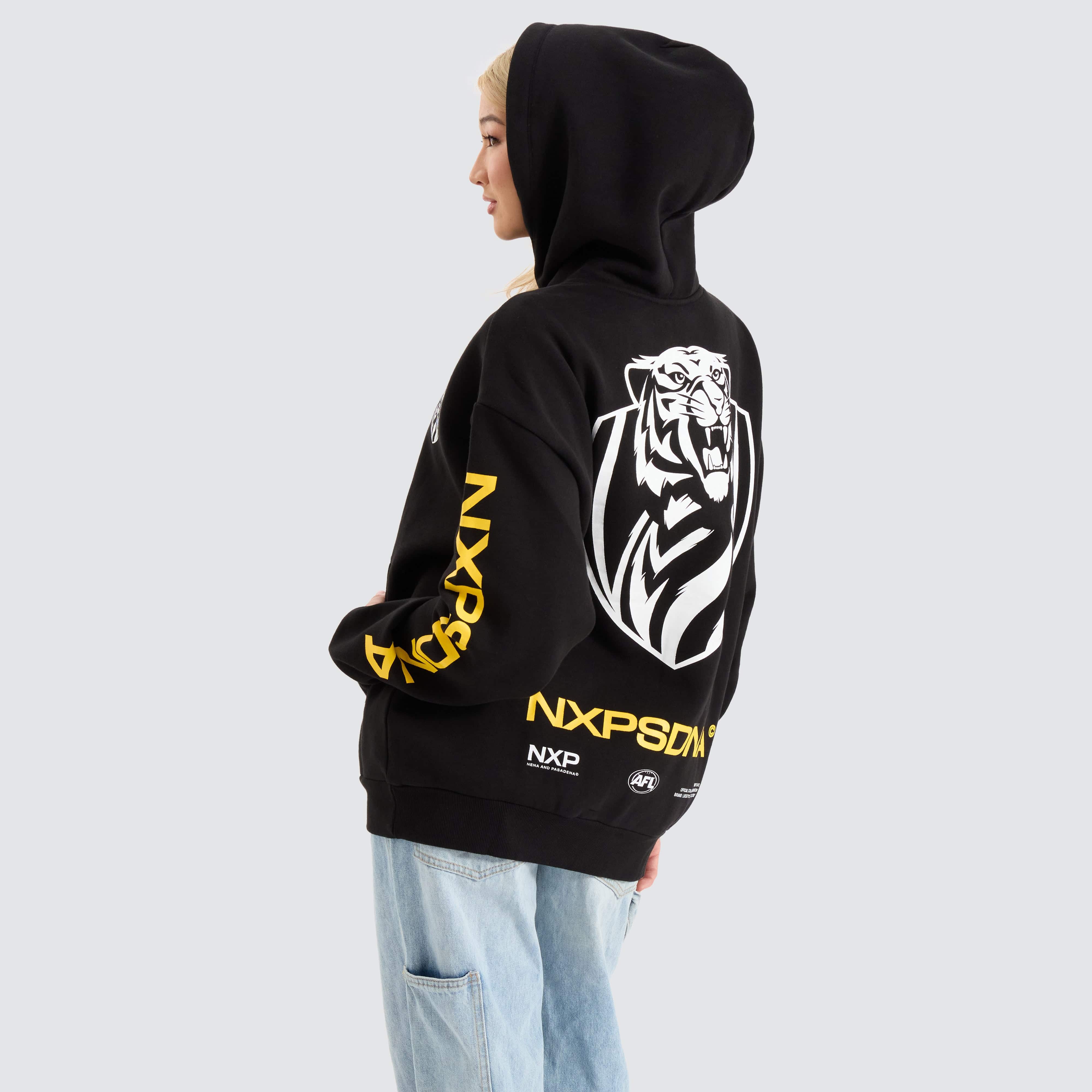 NXP Richmond Tigers AFL Relaxed Hoodie in Jet Black Neverland Neverland Store