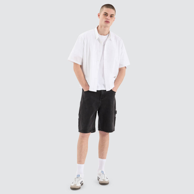 model wears Routine Cube Shortsleeve Shirt White Shirts White - image 2