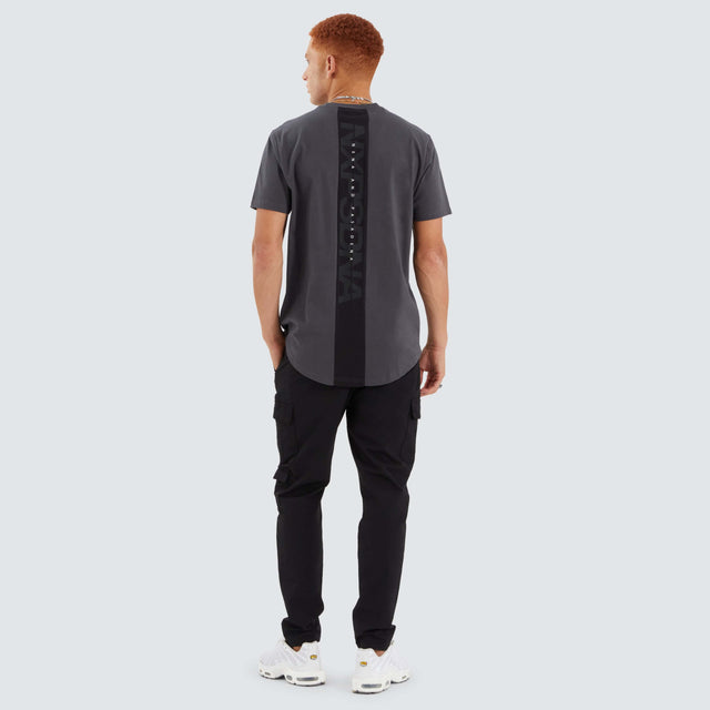 Nena and Pasadena Sine Dual Curved Tee Asphalt/Black