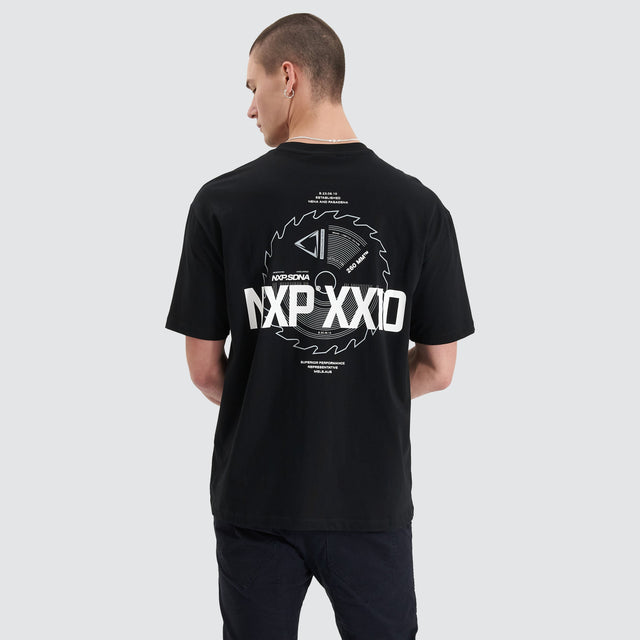 model wears Superstructure Heavy Box Fit Tee Jet Black T-Shirts Black - image 1