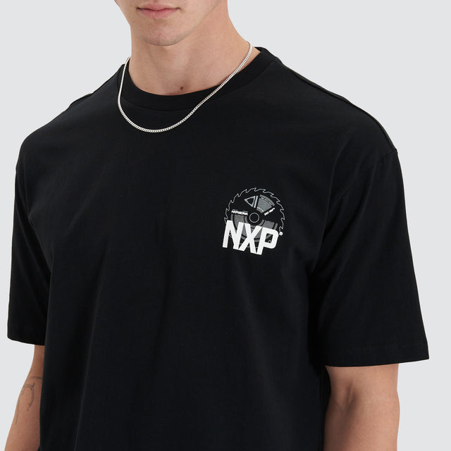 model wears Superstructure Heavy Box Fit Tee Jet Black T-Shirts Black - image 4