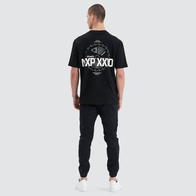 model wears Superstructure Heavy Box Fit Tee Jet Black T-Shirts Black - image 3