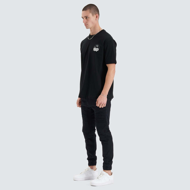 model wears Superstructure Heavy Box Fit Tee Jet Black T-Shirts Black - image 6
