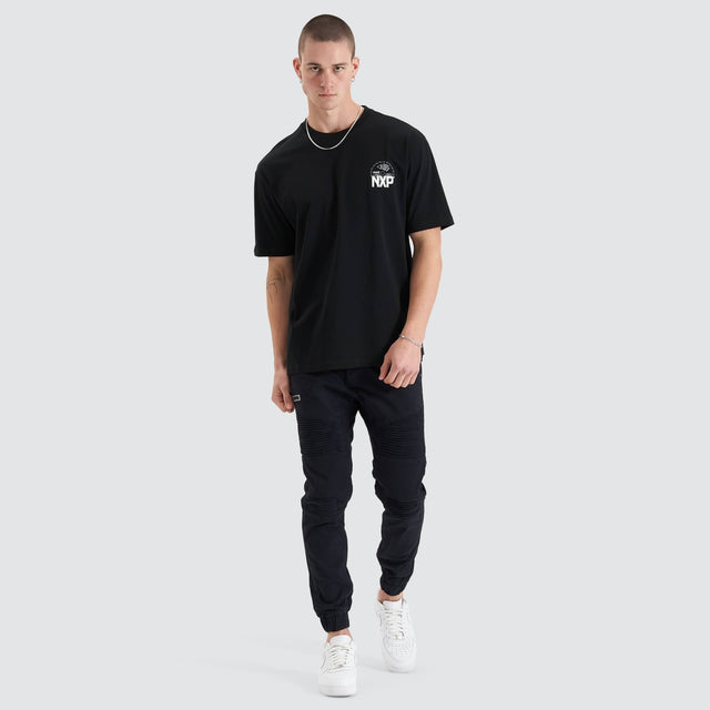 model wears Superstructure Heavy Box Fit Tee Jet Black T-Shirts Black - image 5
