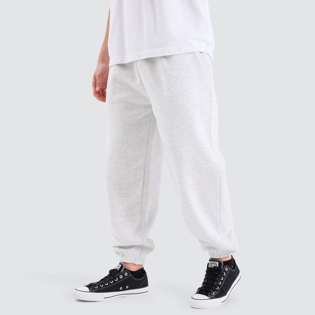 model wears Supply Baggy Sweat Pant Snow Marle Trackpants White - image 1