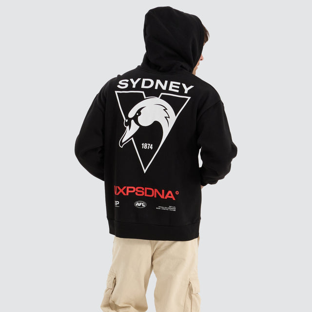 Nena and Pasadena Sydney Swans AFL Relaxed Hoodie Jet Black