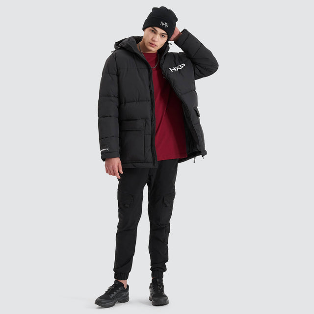 Nena and Pasadena Tectonics Puffer Jacket Jet Black