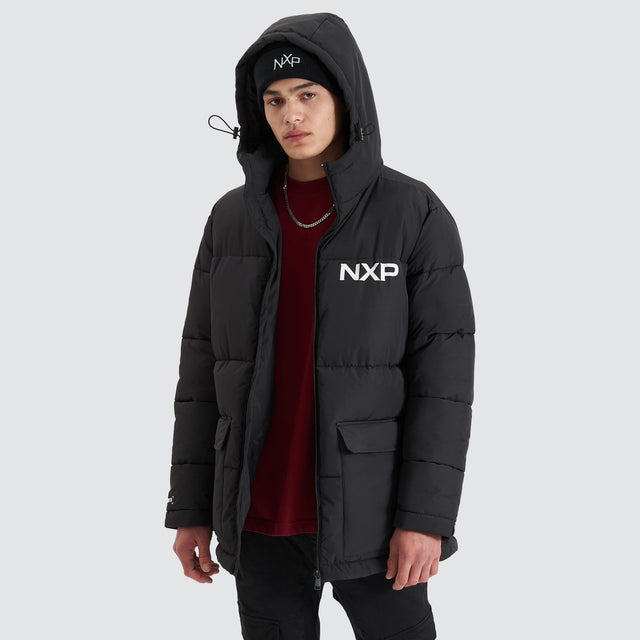 Nena and Pasadena Tectonics Puffer Jacket Jet Black