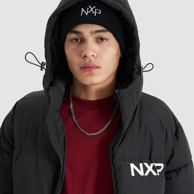 Nena and Pasadena Tectonics Puffer Jacket Jet Black