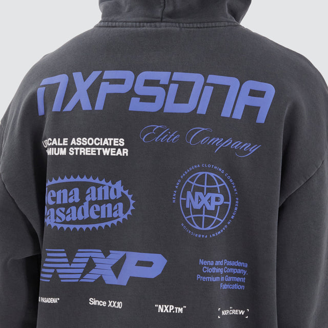 model wears Upscale Box Fit Hoodie Pigment Asphalt Hoodies Grey - image 4