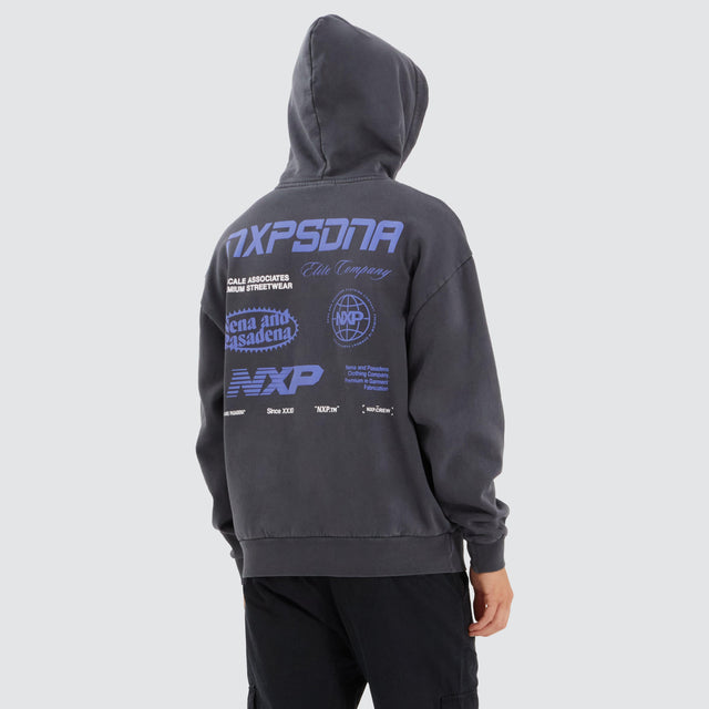 model wears Upscale Box Fit Hoodie Pigment Asphalt Hoodies Grey - image 1