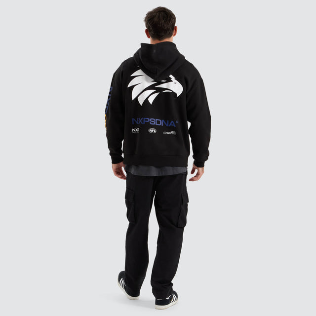 model wears West Coast Eagles AFL Relaxed Hoodie Jet Black Hoodies Black - image 7