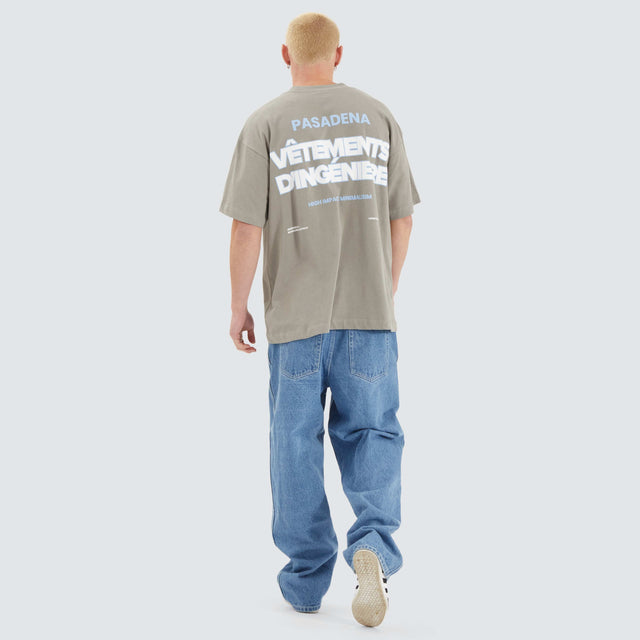 model wears Whiplash Raptor Tee Moon Mist T-Shirts Grey - image 11