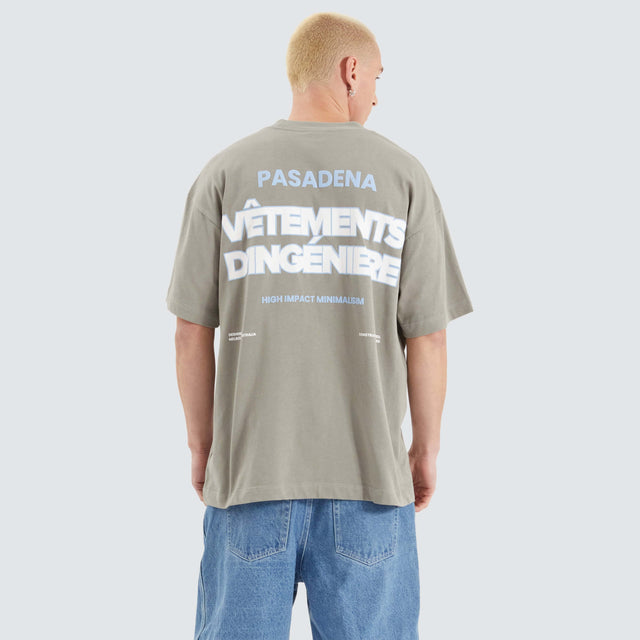 model wears Whiplash Raptor Tee Moon Mist T-Shirts Grey - image 3