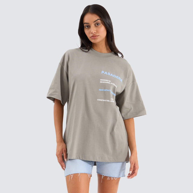model wears Whiplash Raptor Tee Moon Mist T-Shirts Grey - image 4
