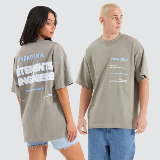 model wears Whiplash Raptor Tee Moon Mist T-Shirts Grey - image 1