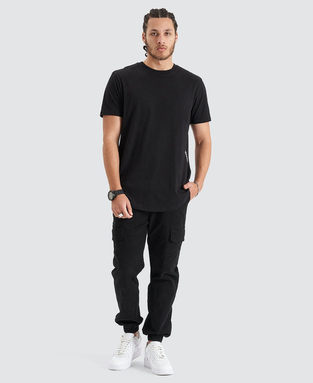 Nena & Pasadena Back Rank Dual Curved Tee - Jet Black BLACK