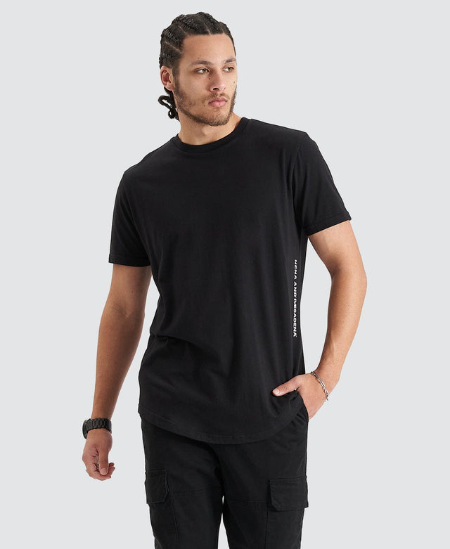 Nena & Pasadena Back Rank Dual Curved Tee - Jet Black BLACK