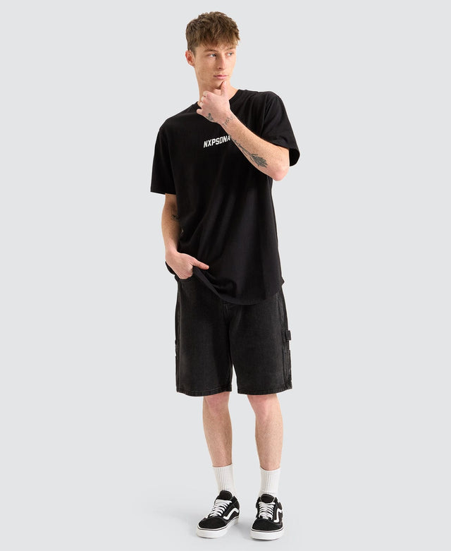 Nena & Pasadena Balance Dual Curved T-Shirt Jet Black