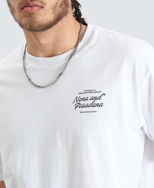 Nena & Pasadena Bouncer Heavy Box Fit Tee - Optical White WHITE