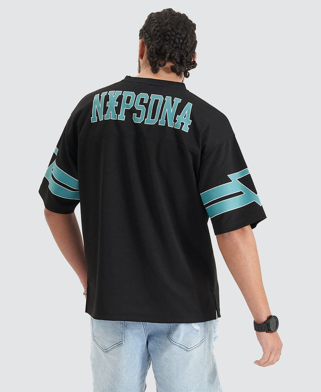 model wears Century Baseball Jersey Jet Black T-Shirts Black - image 2