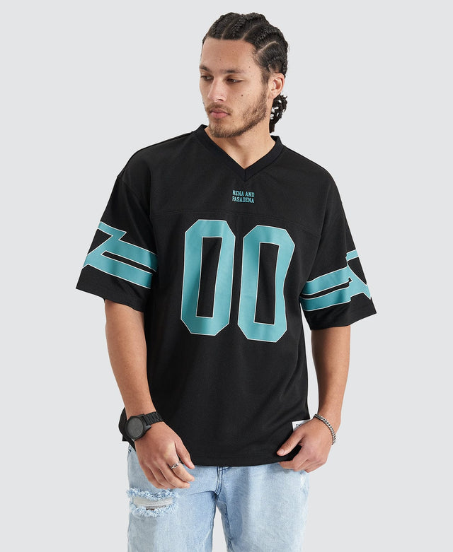 model wears Century Baseball Jersey Jet Black T-Shirts Black - image 1
