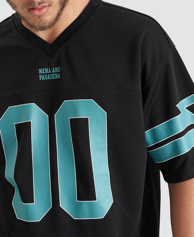 model wears Century Baseball Jersey Jet Black T-Shirts Black - image 3