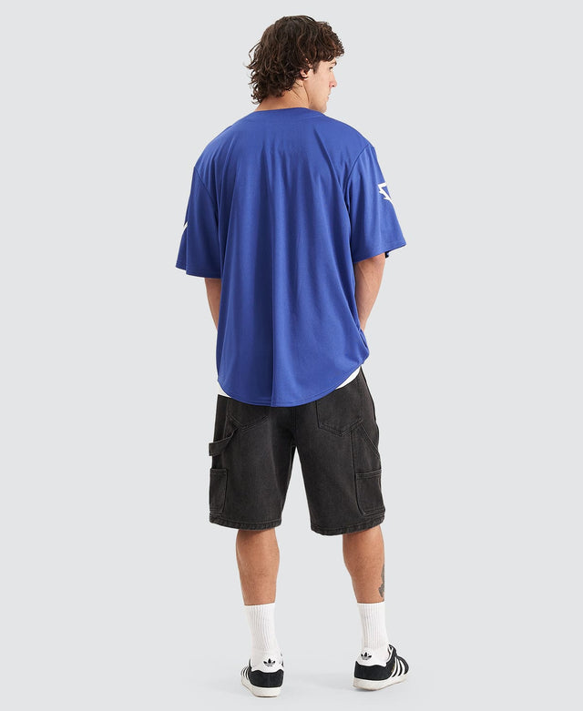 model wears Certified Baseball Shirt Blue T-Shirts Blue - image 5