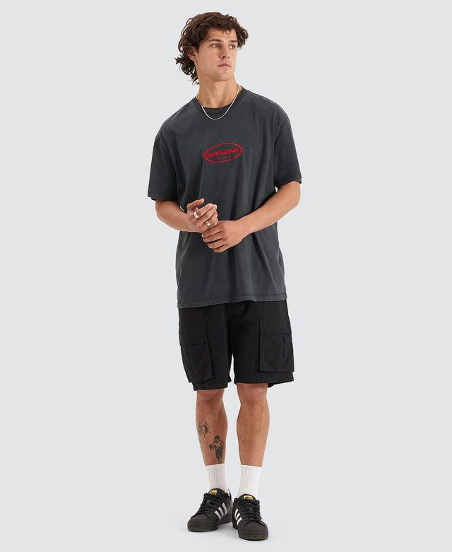 Nena & Pasadena Cycle Relaxed T-Shirt Pigment Anthracite Black