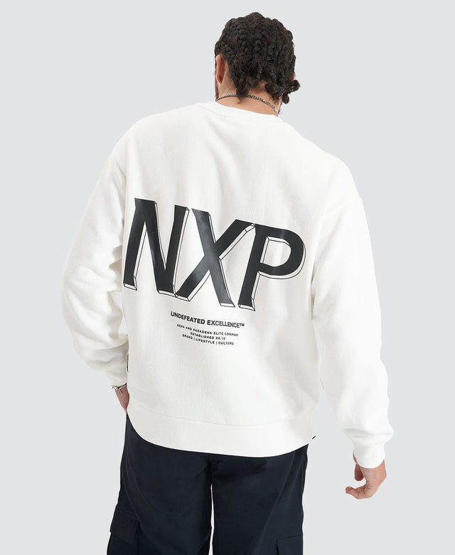 model wears Federation Heavy Relaxed Sweater Natural White Jumpers White - image 1