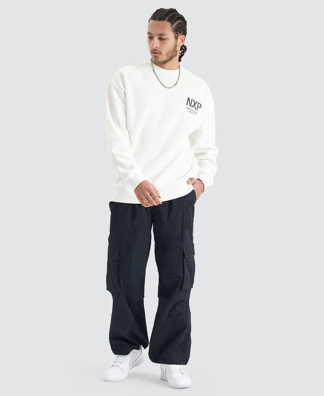 model wears Federation Heavy Relaxed Sweater Natural White Jumpers White - image 8