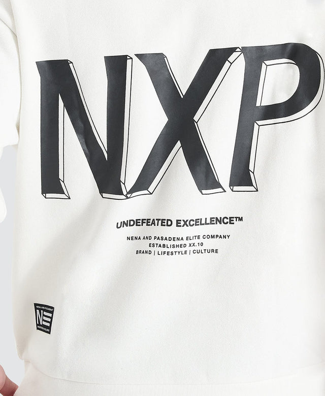 model wears Federation Heavy Relaxed Sweater Natural White Jumpers White - image 6