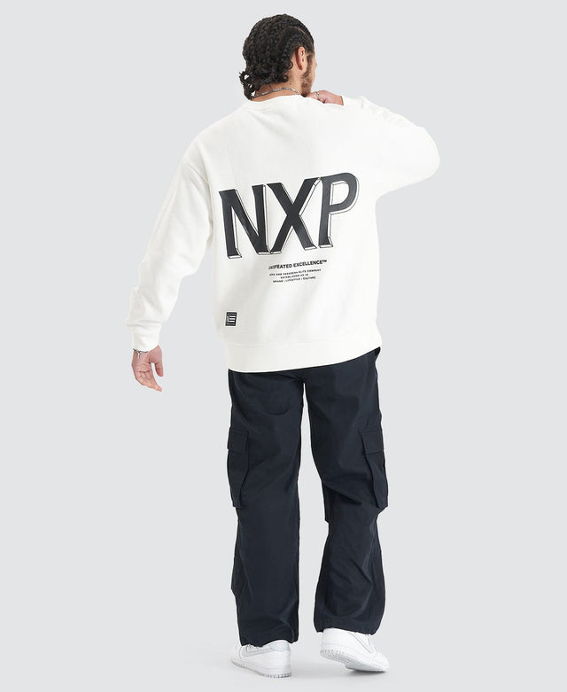 model wears Federation Heavy Relaxed Sweater Natural White Jumpers White - image 5