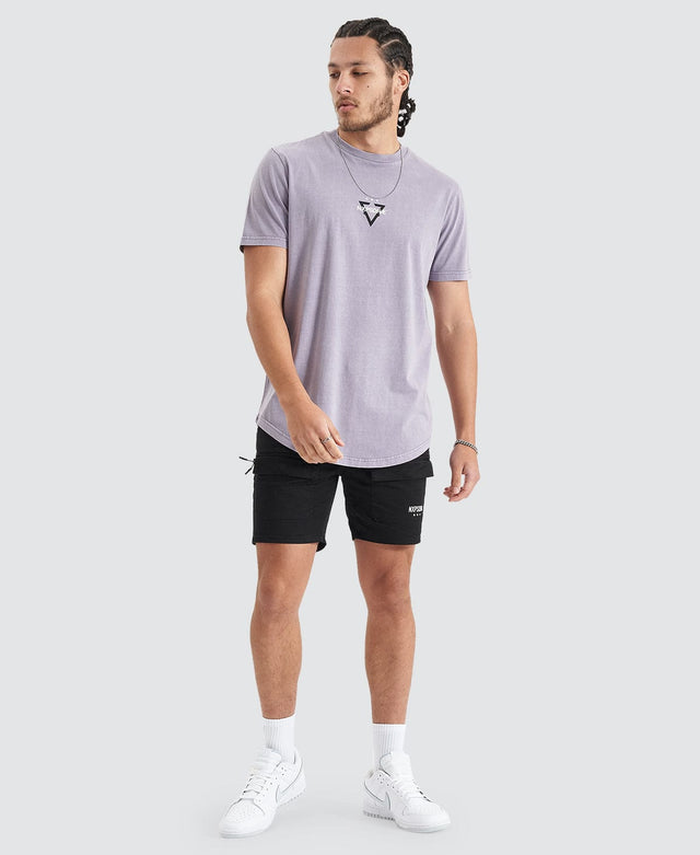 Nena & Pasadena Hunter Dual Curved Tee - Pigment Purple Ash PURPLE