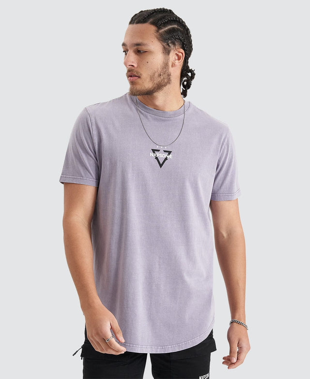 Nena & Pasadena Hunter Dual Curved Tee - Pigment Purple Ash PURPLE