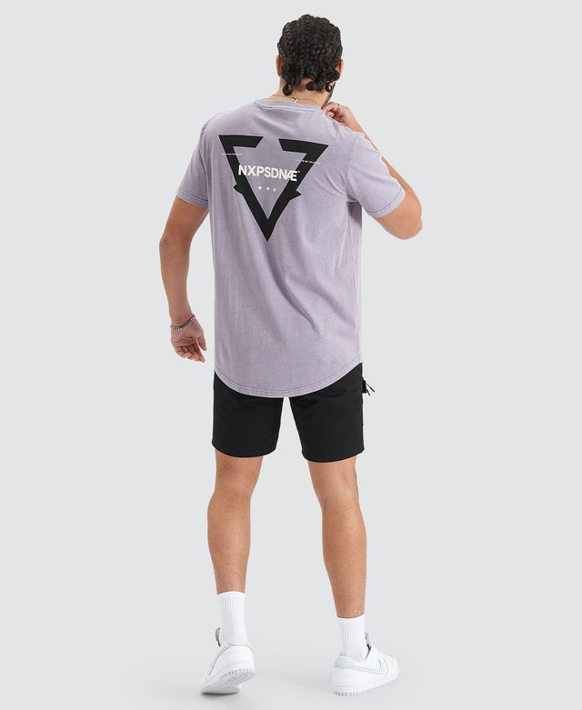 Nena & Pasadena Hunter Dual Curved Tee - Pigment Purple Ash PURPLE