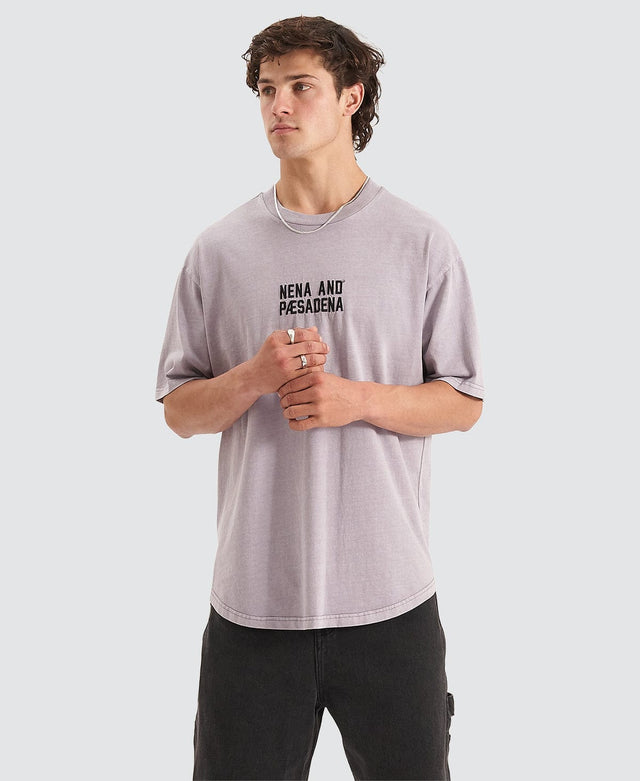 Nena & Pasadena Marathon Heavy Box Fit Scoop T-Shirt Pigment Dusk
