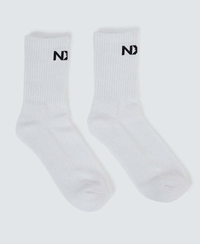 model wears Mercenary 2-Pack Crew Socks Black/White Socks White - image 3
