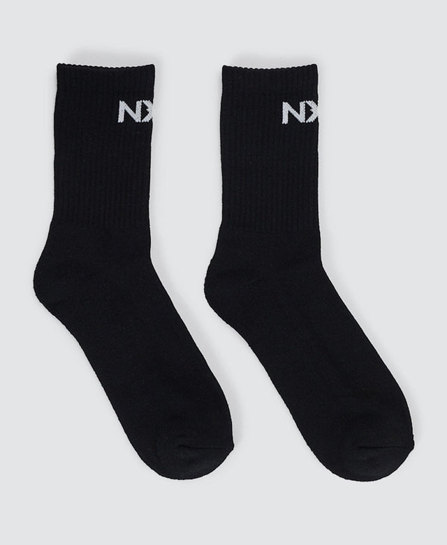 Nena & Pasadena Mercenary 2-Pack Crew Socks Black/White