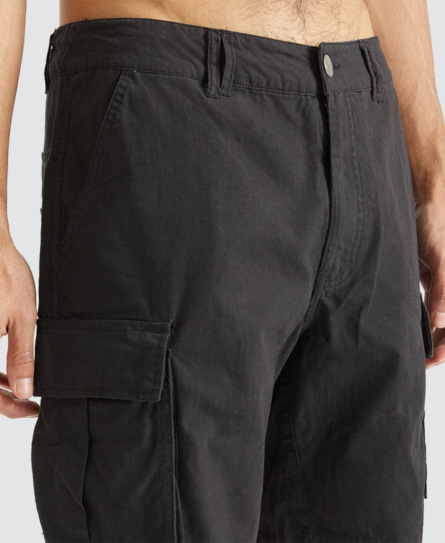 model wears Operations Ripstop Cargo Shorts Black Shorts Black - image 5