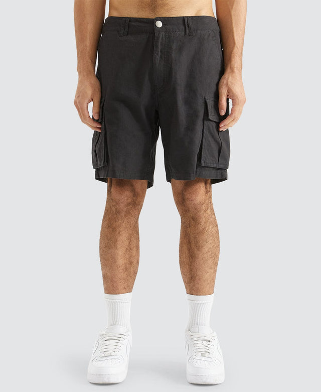 model wears Operations Ripstop Cargo Shorts Black Shorts Black - image 3