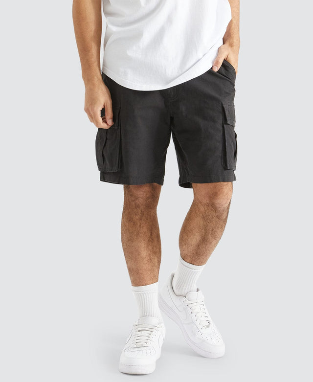 model wears Operations Ripstop Cargo Shorts Black Shorts Black - image 1