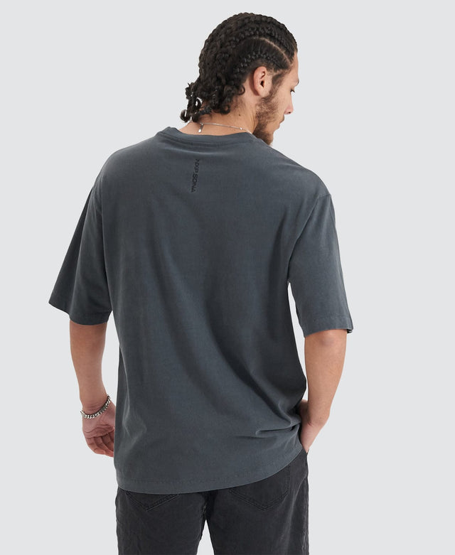 Nena & Pasadena Origin Story Heavy Oversized Tee - Pigment Asphalt GREY