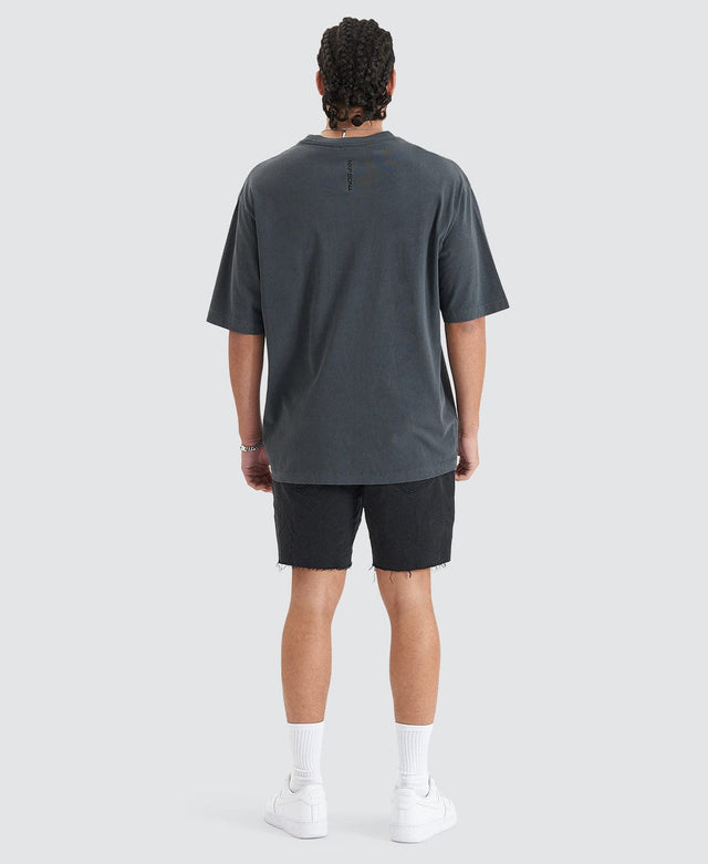 Nena & Pasadena Origin Story Heavy Oversized Tee - Pigment Asphalt GREY
