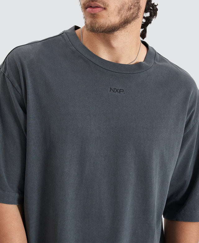 Nena & Pasadena Origin Story Heavy Oversized Tee - Pigment Asphalt GREY