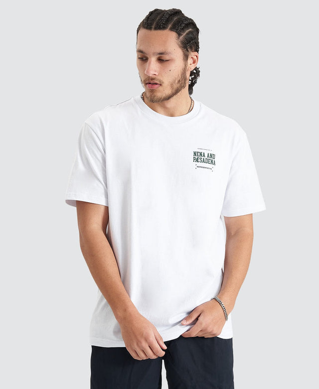 Nena & Pasadena Overview Relaxed Tee - Optical White WHITE