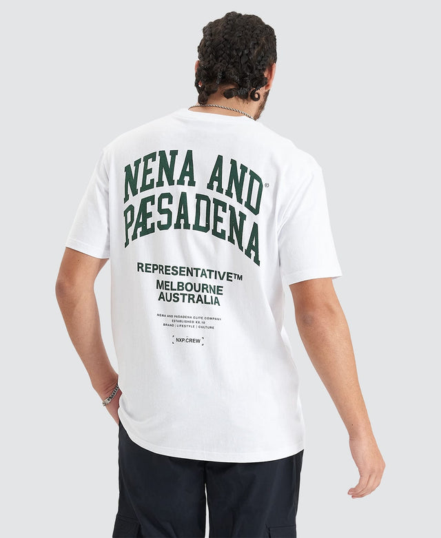 Nena & Pasadena Overview Relaxed Tee - Optical White WHITE